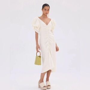 Cult Gaia Timea Linen-Blend Midi Dress